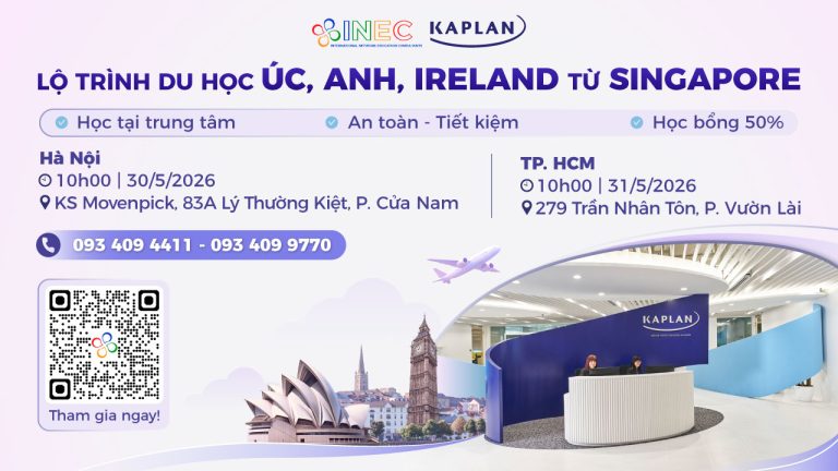 Săn học bổng 50% với lộ trình du học Singapore chuyển tiếp năm 2026